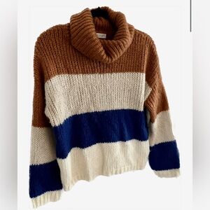 PAPER CRANE Color Block Sweater, Size M